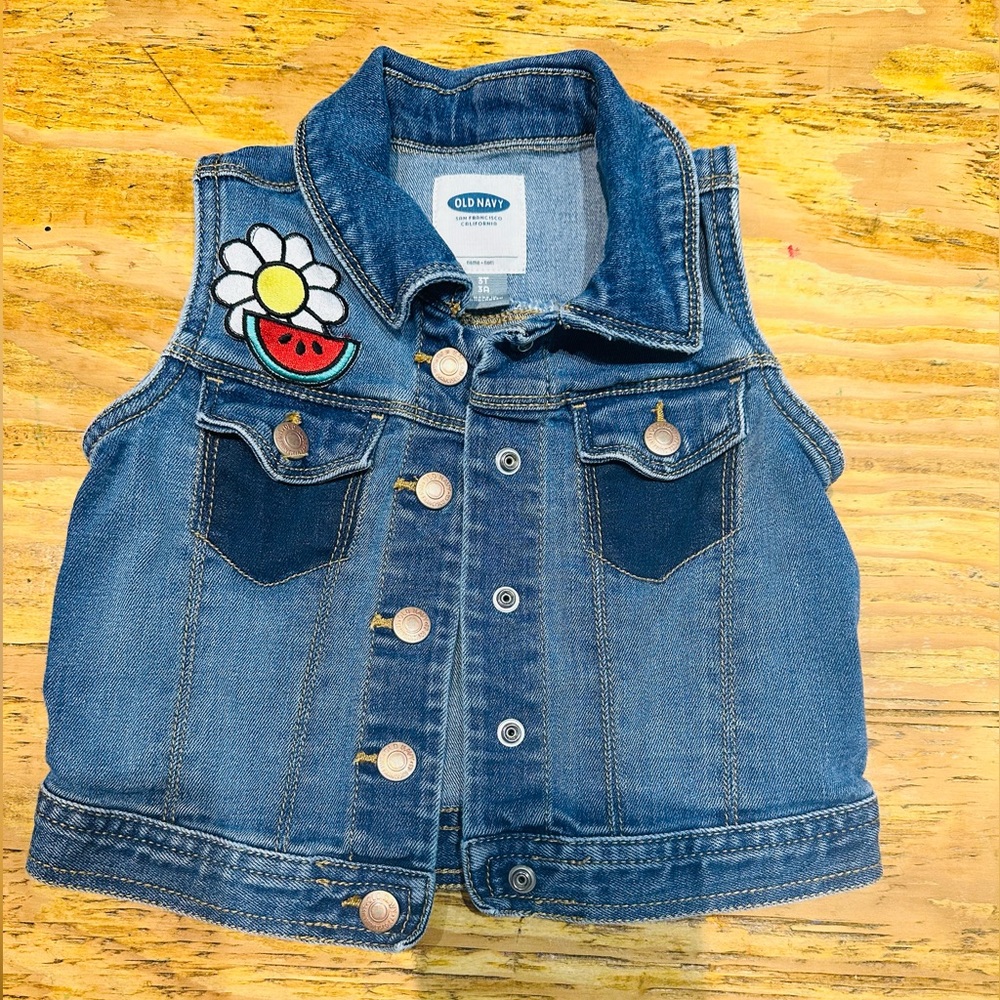 Old navy denim vest kids